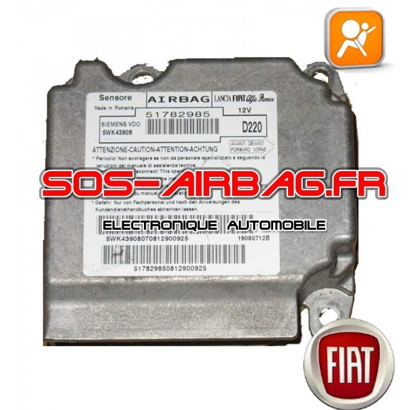 Réparation Calculateur D'Airbag Fiat 608 67 37 00 - 51772804 Air Bag ECU Reset CrashData
